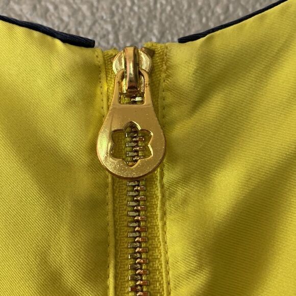 DRAPER James silk dress vine print piping detail goldtone zip lined women’s sz 2 - Picture 4 of 11